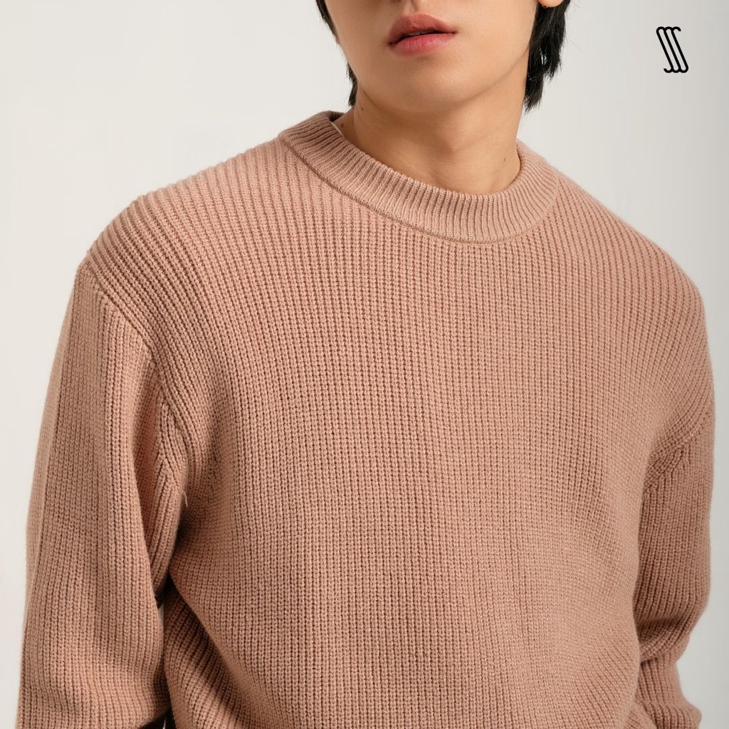 Áo sweater len nam SSSTUTTER nỉ len màu trendy form cơ bản màu tay bo dáng regular ORGANIC SWEATER