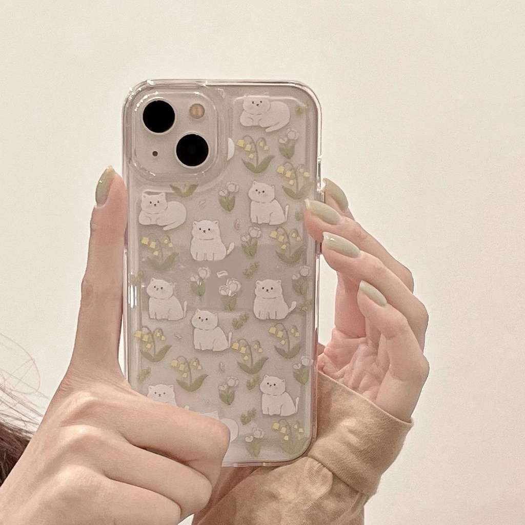 Ốp Điện Thoại TPU Dẻo Họa Tiết Chú Mèo Dễ Thương Cho IPhone 14 13 12 11 Pro Max 7 8 XS X XR 6 6S Plus SE 2020