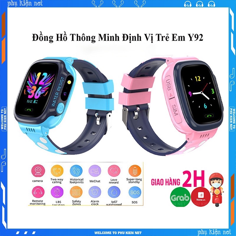 Đồng hồ thông minh trẻ em Y92 định vị cảm ứng chống nước nghe gọi 2 chiều có Tiếng Việt -WIFi | BigBuy360 - bigbuy360.vn