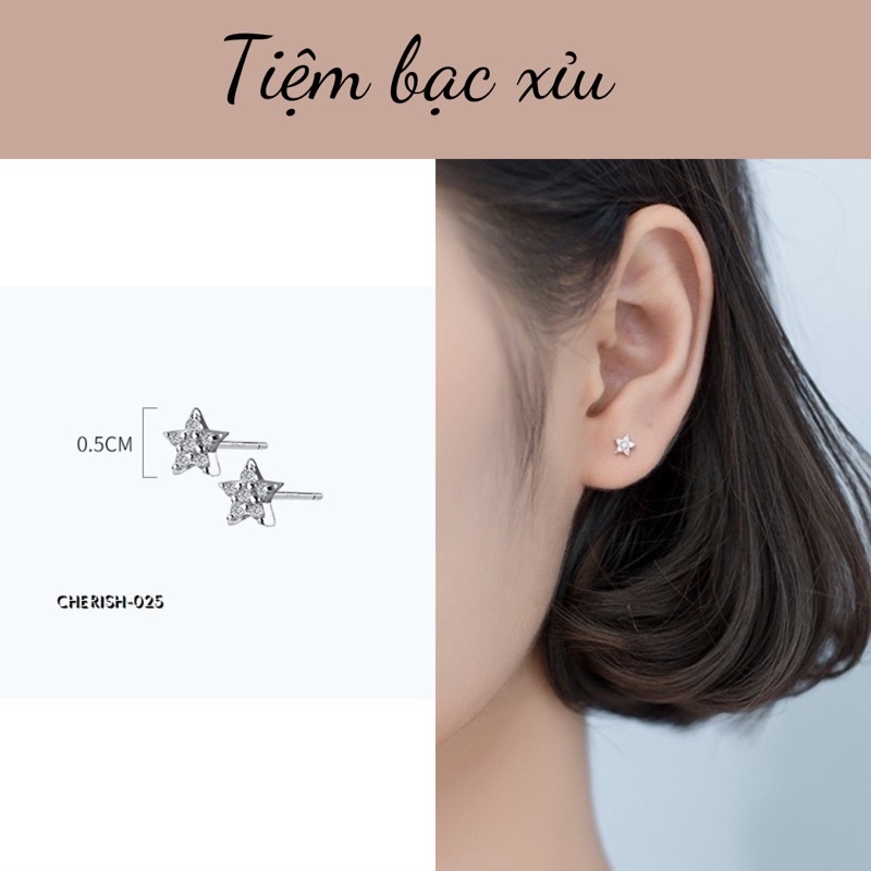 AD027 (Giá 1 chiếc) Bông tai hình sao đá nhỏ