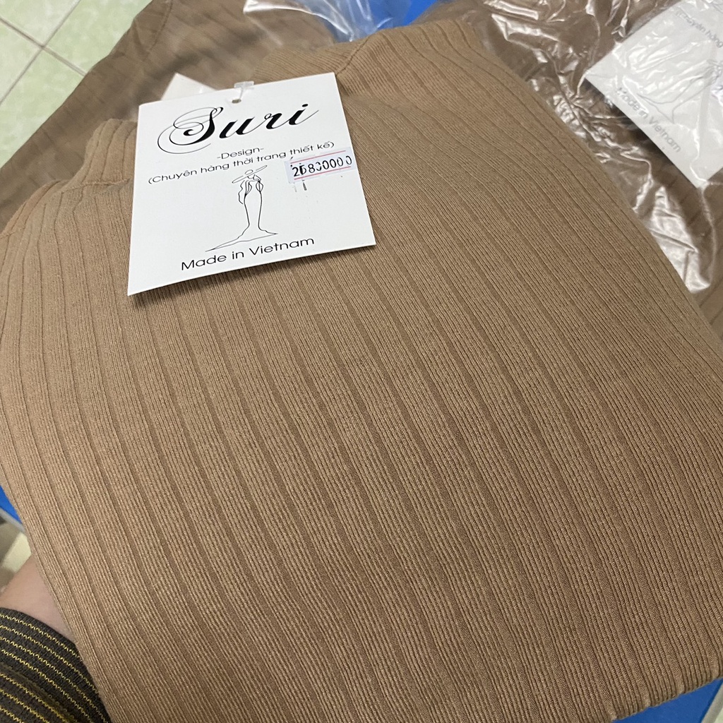 Váy len nữ tay bồng dáng xuông dài thời trang nhiều màu - Đầm len gân cổ tròn dáng dài quảng châu