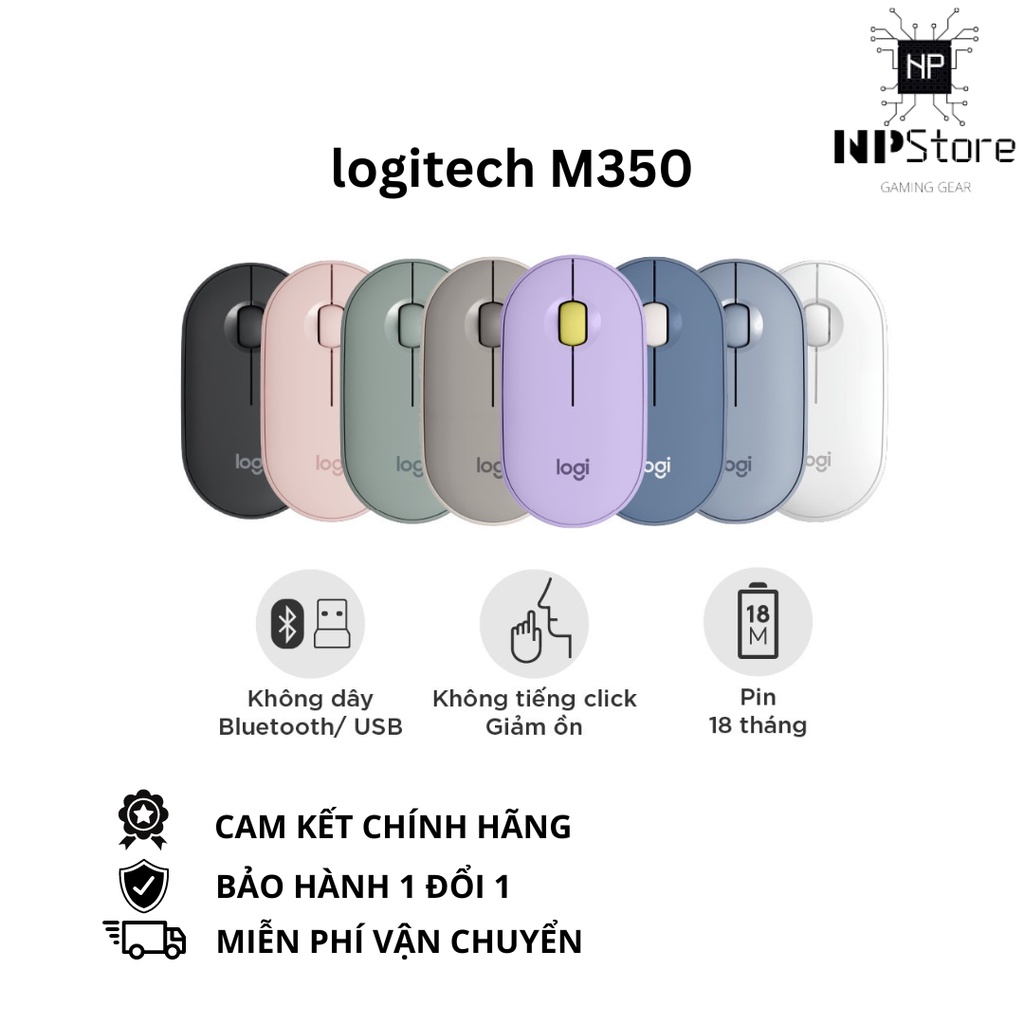 Chuột không dây Logitech Pebble M350 - Bluetooth/ USB, nhỏ gọn, giảm ồn, MacOS / PC Hàng trưng bày không có box | BigBuy360 - bigbuy360.vn