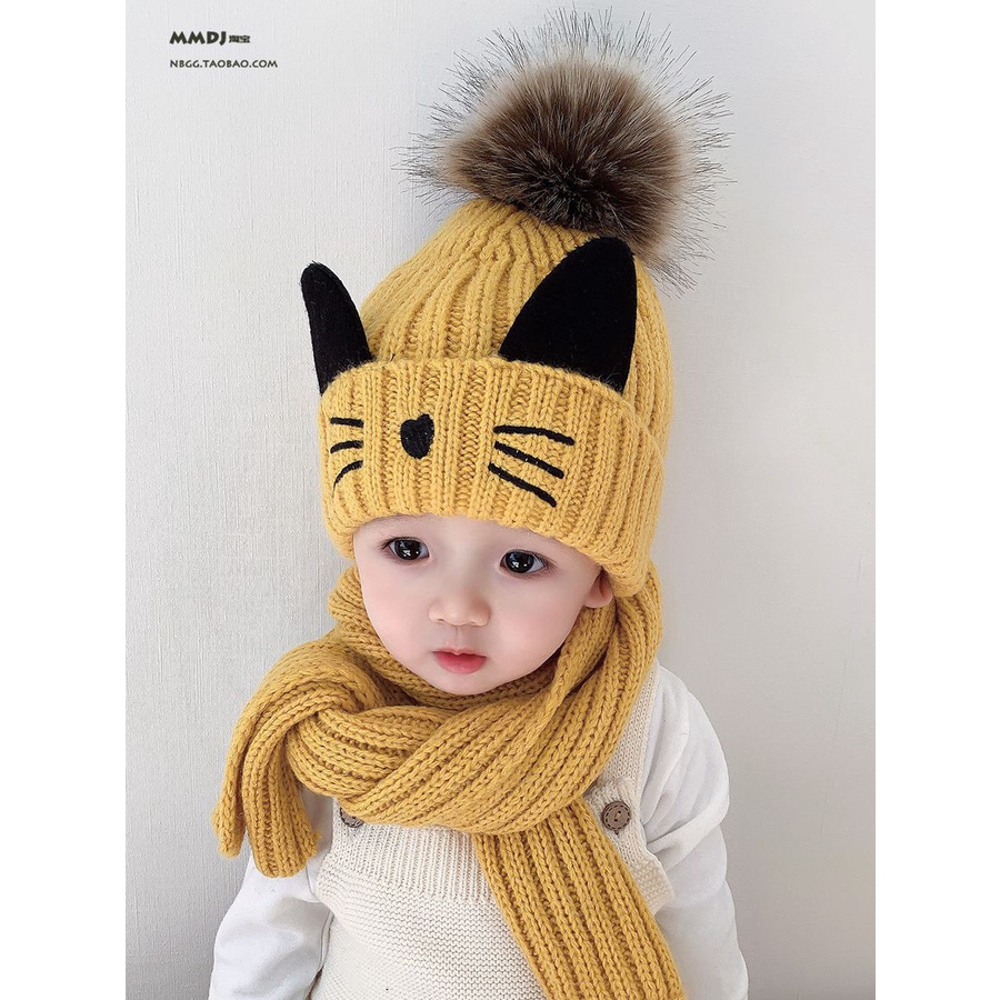 ( Hàng có sẵn)  Mũ len lông 3 lớp cho bé 1-4t siêu dầy siêu ấm F4