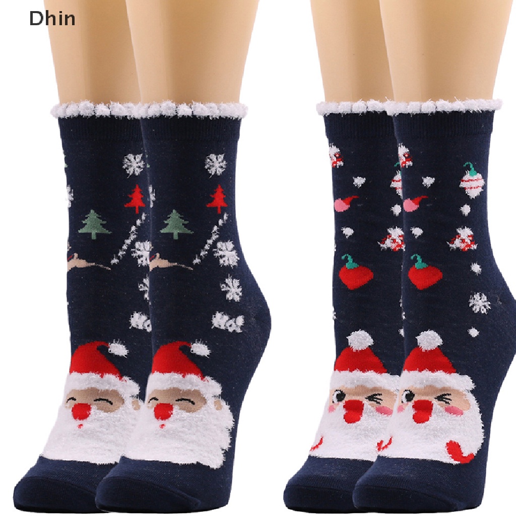 1 Đôi Tất Cotton Họa Tiết Giáng Sinh Vui Nhộn