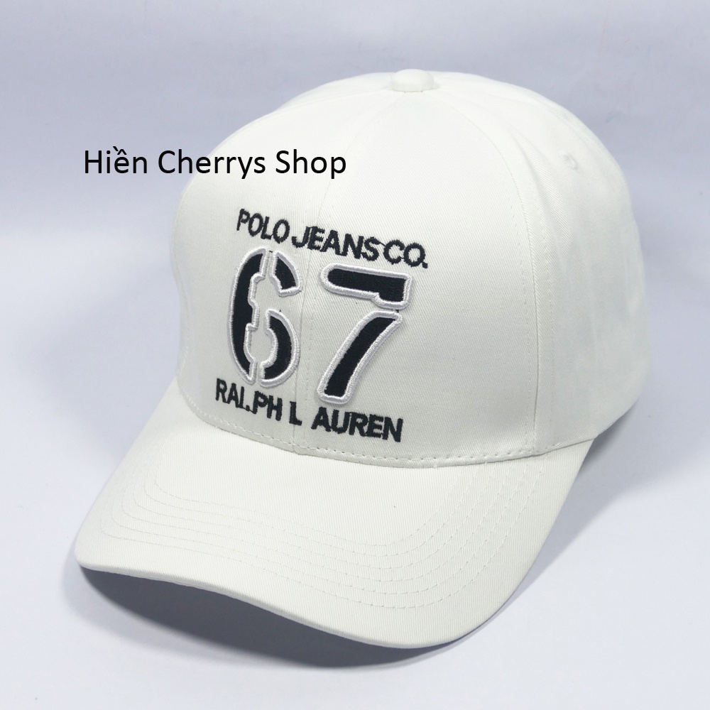 Mũ lưỡi trai, Nón kết thêu chữ 67 P.o L.o Jeansco cao câp- Chất liệu kaki &amp; Cotton thích hợp cho tín đồ mê nón xịn.