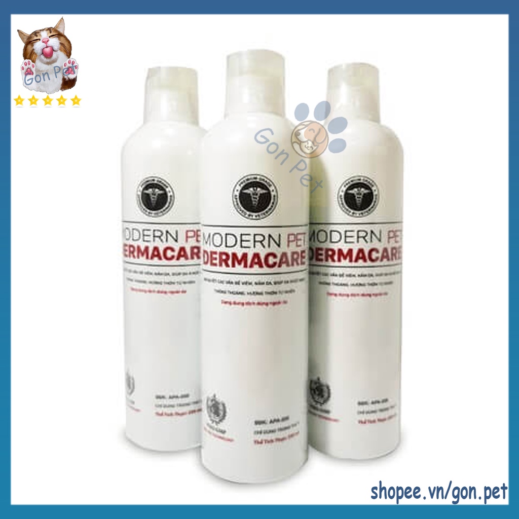 Dầu Tắm Modern Pet Dermacare 200ml, Hỗ Trợ Viêm Da, Nấm Da Cho Thú Cưng
