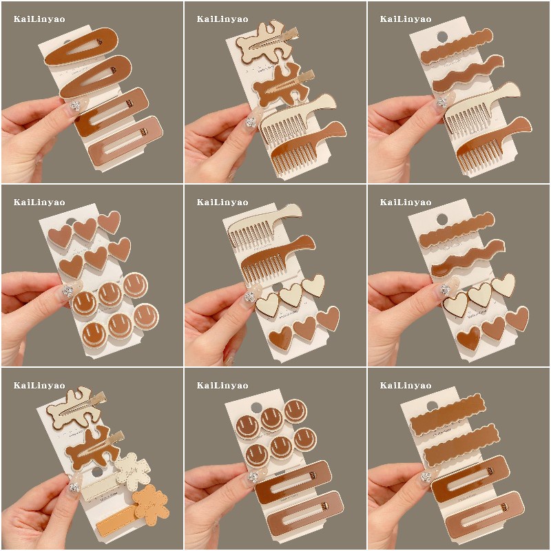 Set 4 Kẹp Tóc Hình Số 4 Phong Cách Hàn Quốc Cho Nữ