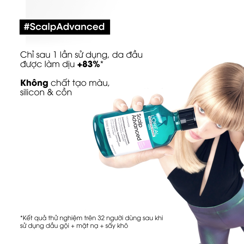 Dầu gội làm dịu & cân bằng da đầu nhạy cảm L'Oréal Professionnel Scalp Advanced 500ml