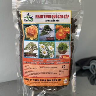 Túi 1kg phân trùn quế viên nén sfarm / mekong / điền gia