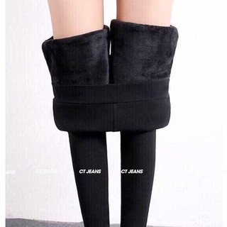 Quần legging lót lông nữ tôn dáng, chất vải dày dặn ấm áp dáng dài cạp cao, CT Jeans