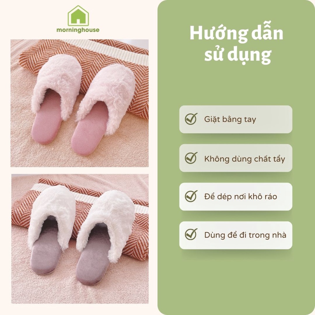 Dép Bông Đi Trong Nhà Morning House- Vải bông mềm mượt, đi trong nhà rất êm chân