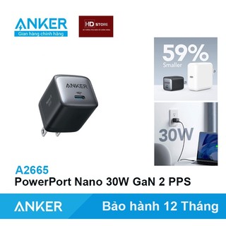 Củ Sạc Anker 30W Nano II sạc nhanh Type C - A2665 Công nghệ GaN Tech 2 HDStore
