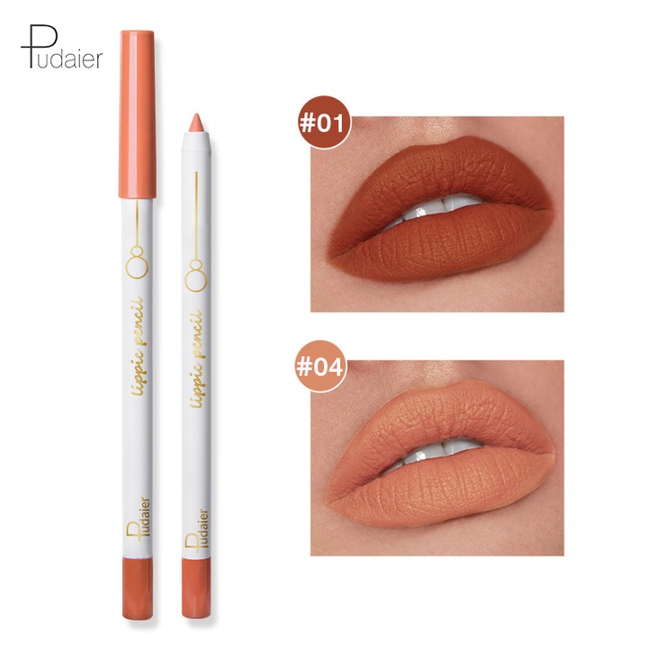 Set bút kẻ viền môi Pudaier 12 màu sắc nhung lì kháng nước