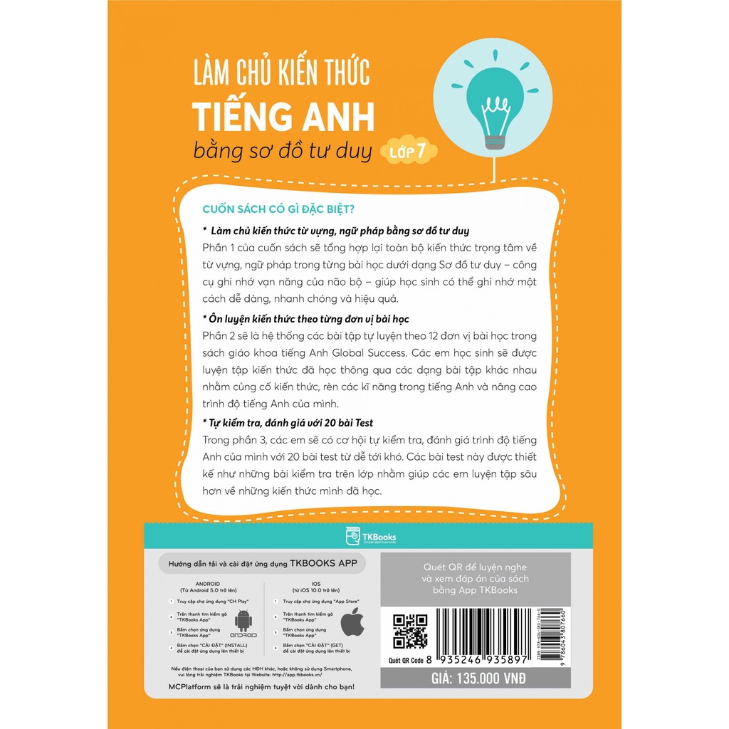 Sách - Làm chủ kiến thức tiếng Anh bằng sơ đồ tư duy lớp 7