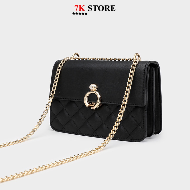 Túi xách nữ đeo chéo vai dáng vuông nhiều ngăn cao cấp thiết kế ô trám 7K STORE TX10HANS