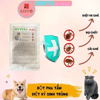 Bột pha tắm chính hãng Novera Trị ve rận cho chó mèo