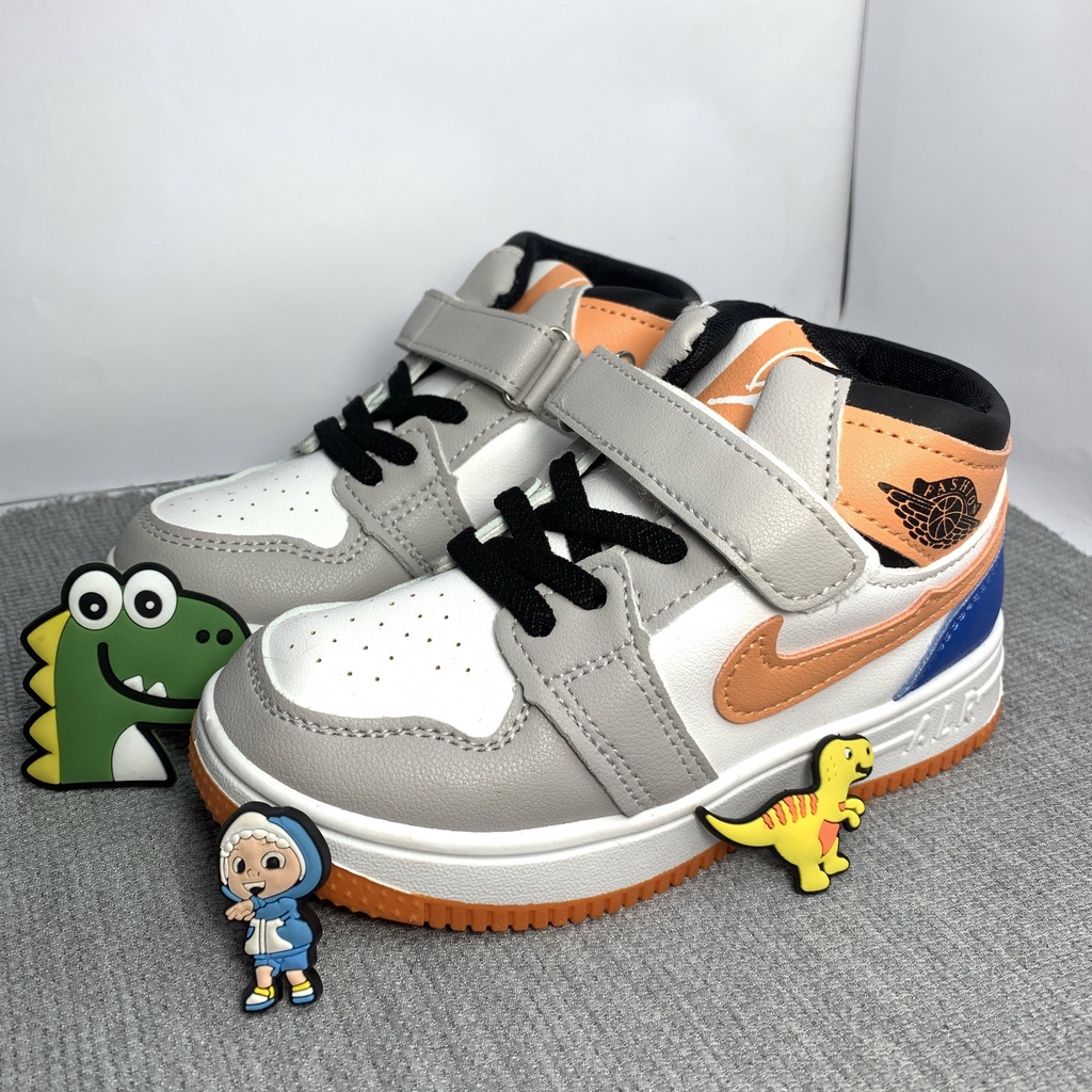 Giày Học Sinh NiKe Thể Thao Giày Cao Cổ Bé Trai Bé Gái Có Quai Dán Tiện Lợi