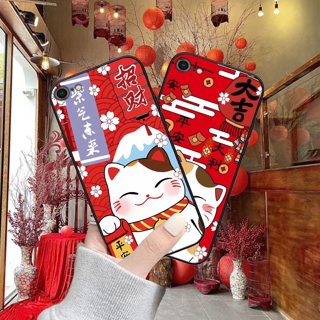 Ốp lưng Iphone 6/6S/6 Plus/6S Plus/7/8/7Plus/8Plus in hình Mèo Thần Tài may mắn mẫu mới Tết này