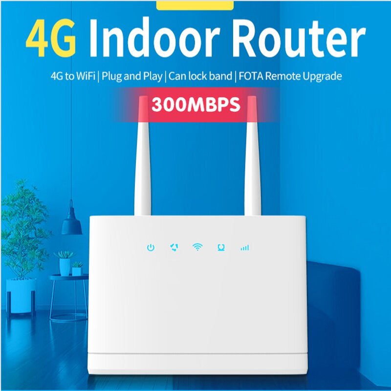 Bộ Phát Wifi Từ Sim 4g/5g LTE 4G CPE tốc độ 300Mbps 3 Cổng Lan , Kết Nối 32 Thiết Bị, Lắp thẻ SIM để sử dụng WIFI
