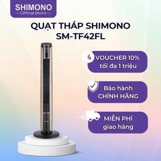 Quạt tháp shimono sm-tf42fl 45w màu vàng đồng cao cấp, tháp nghiêng 10 độ, vận hành êm ái, cao 107cm, bh 12 tháng