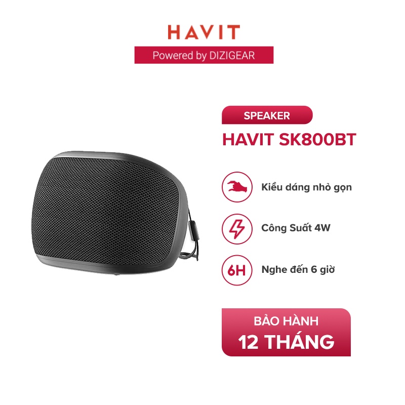 Loa Bluetooth HAVIT SK800BT Thiết Kế Nhỏ Gọn, BT 5.0, Công Suất 4W, Thời Gian Chơi Lên Đến 6h - Chính Hãng BH 12 Tháng