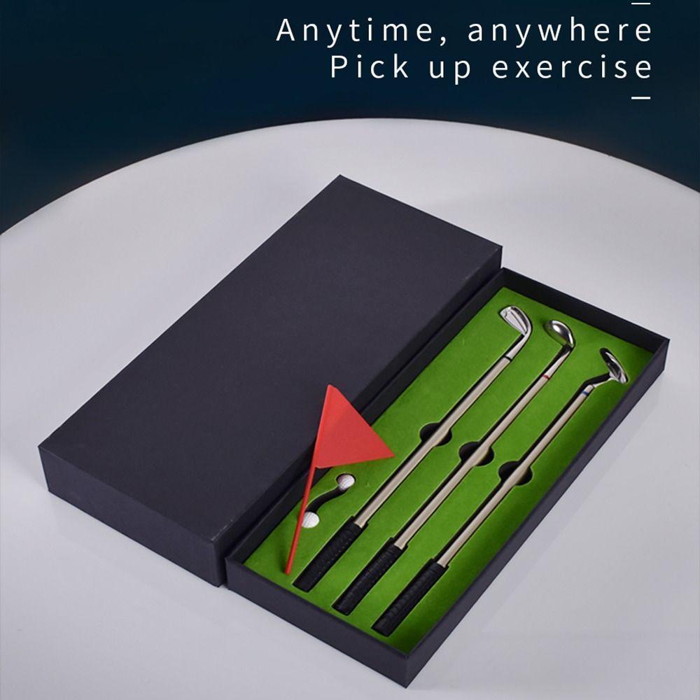 Subei 3 cái / bộ golf putter pen set golfers đóng hộp văn phòng phẩm quà tặng bút ký mực đen / đỏ / xanh câu lạc bộ golf bút gel