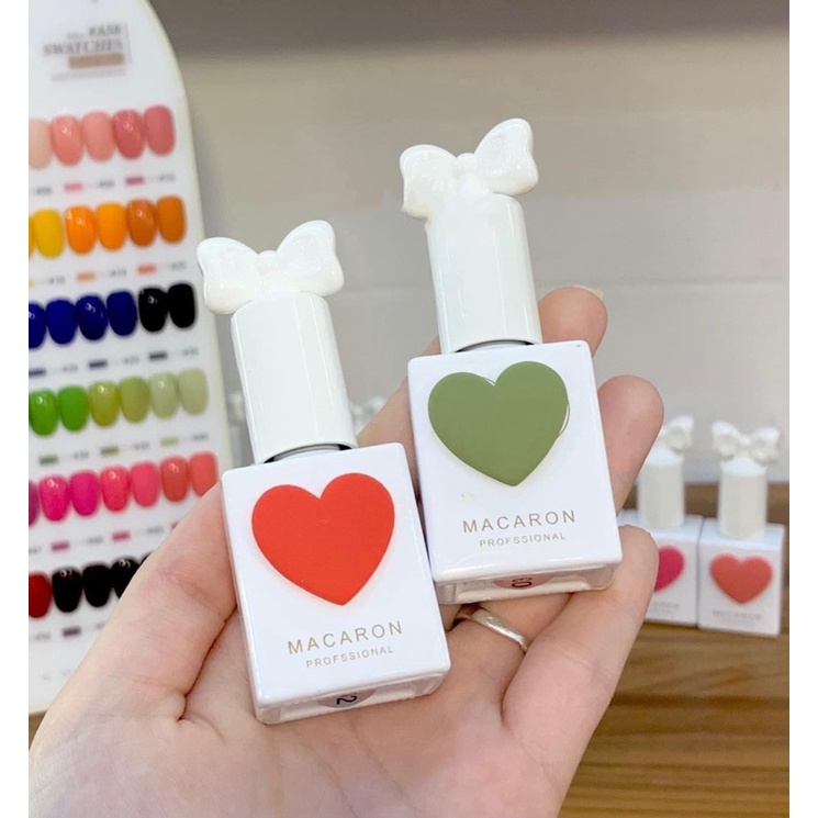Set Sơn Gel Trái Tim Nơ Macaron 58 Màu Chính Hãng Dung Tích 15ml - Tặng kèm 1 cặp base top và bảng màu y hình