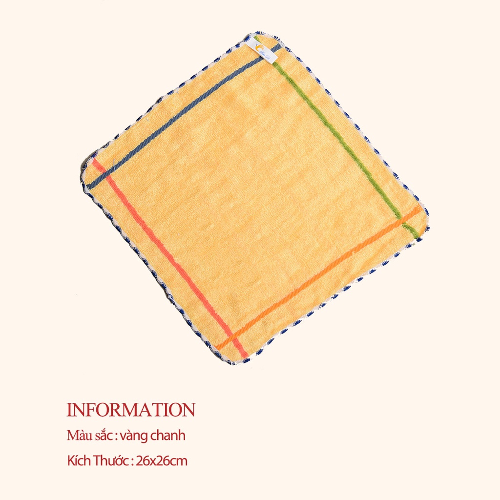 Khăn mặt cho bé sợi tre Dolhome kích thước 26x26cm mềm mại thấm hút nước kháng khuẩn đạt chuẩn IQC-20214