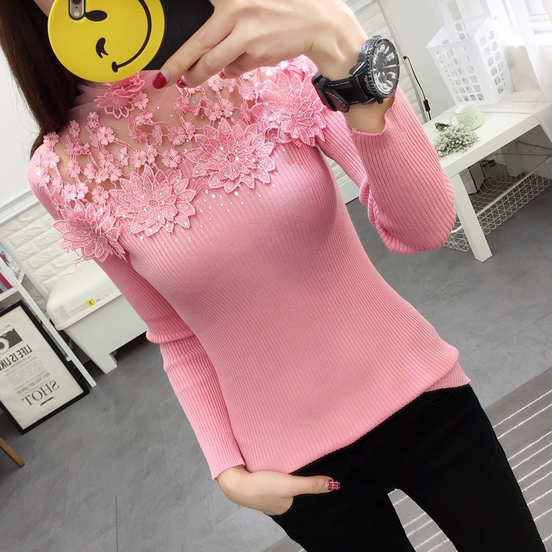 Áo Thun Tay Dài Cổ Cao Ôm Dáng Phong Cách Hàn Quốc Thời Trang Thu Đông Cho Nữ  Pu