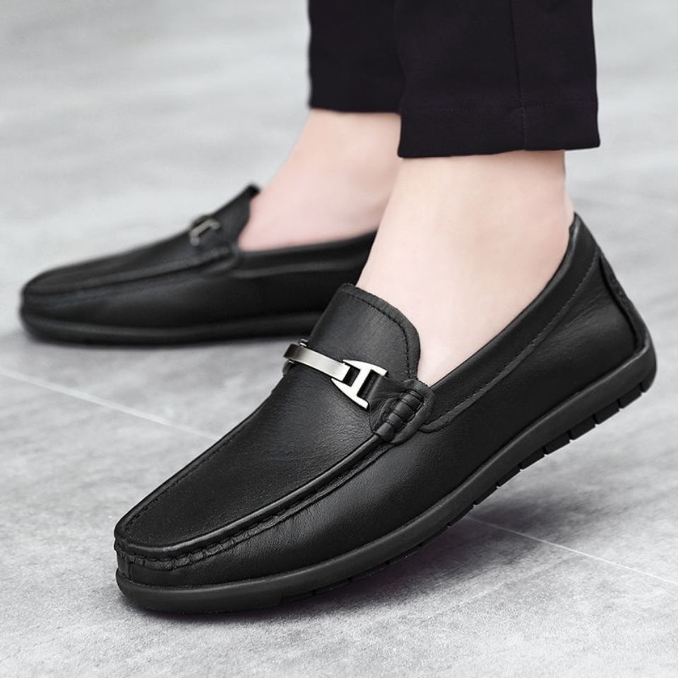 Giày Lười Chất Liệu Da Bò Thật Có Size Lớn 45-46 Dành Cho Nam Giới