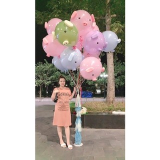 set bóng heo hồng đáng yêu (10quả)
