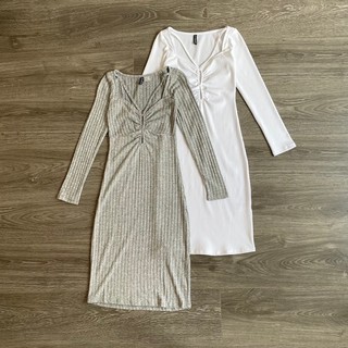Đầm thun gân rút ngực