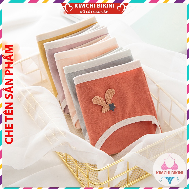 combo 10 quan lot nu Cotton trơn cạp viền chun dễ thương KIMCHIBIKINI Set 10 Quần lót nữ mềm mại xinh đẹp QL074