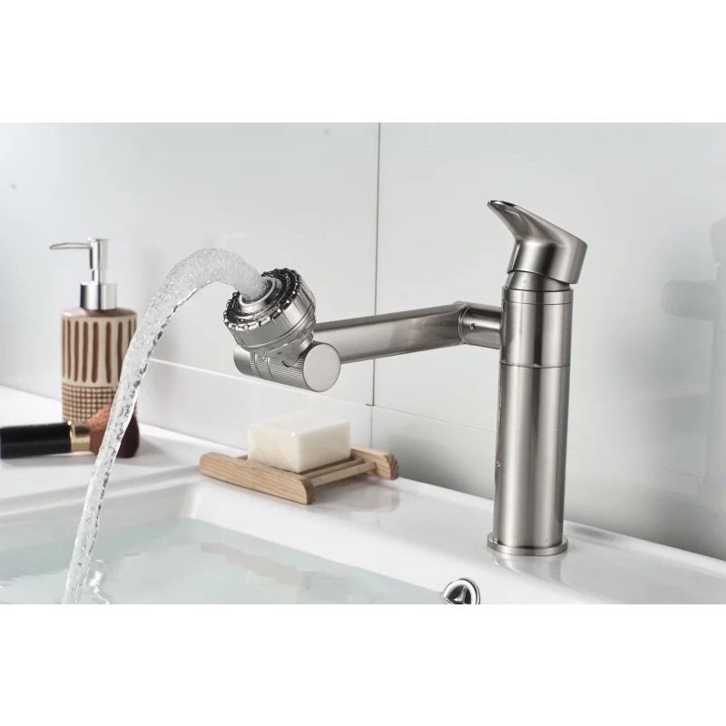 Vòi nước xoay 360 độ, vòi lavabo cánh tay, vòi rửa tay tiện lợi cao cấp nhập khẩu