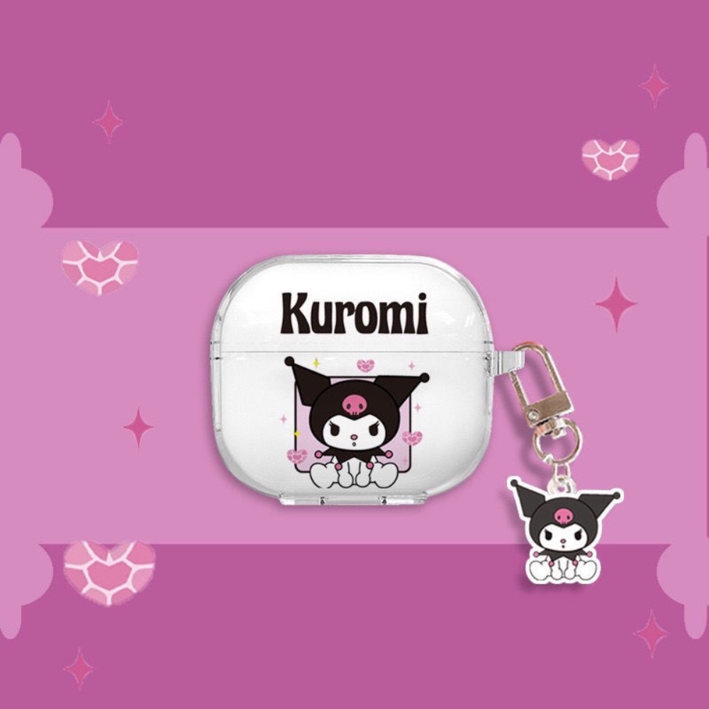Vỏ Bảo Vệ Hộp Sạc Tai Nghe Mềm Trong Suốt Họa Tiết Kuromi Hoạt Hình Disney FX-951B