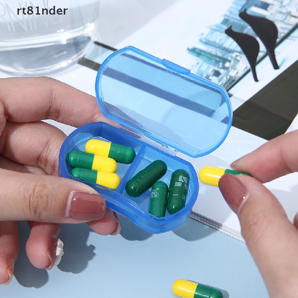 2 Hộp Đựng Thuốc 2 Ngăn Chống Thấm Nước Tiện Lợi