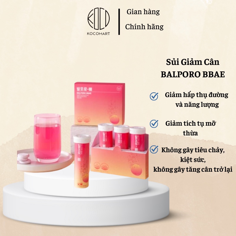 Sủi Giảm Cân BALPORO BBAE hỗ trợ giảm cân, đẹp da, đốt cháy mỡ thừa, tăng cường quá trình chuyển hóa dinh dưỡng