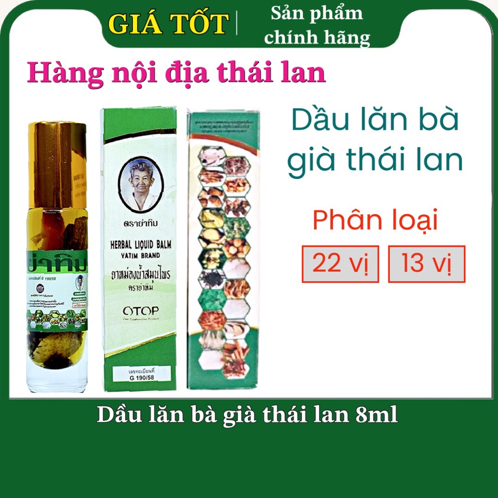 Dầu Lăn Bà Già thái lan Otop 8ml Nội Địa