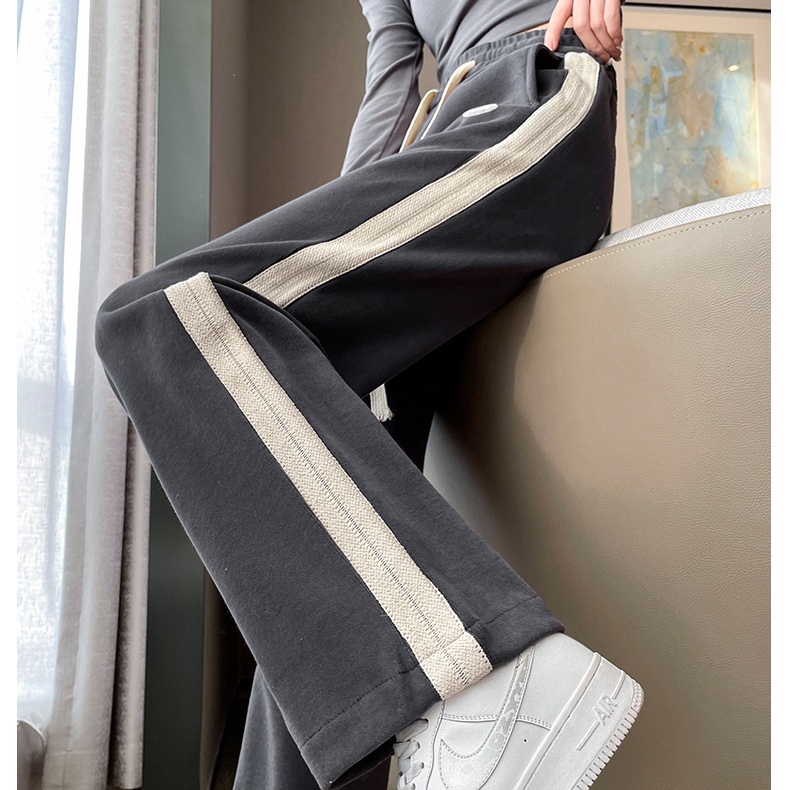 Quần dài SUXI lưng cao ống rộng thiết kế đơn giản dễ phối đồ thời trang cho nữ