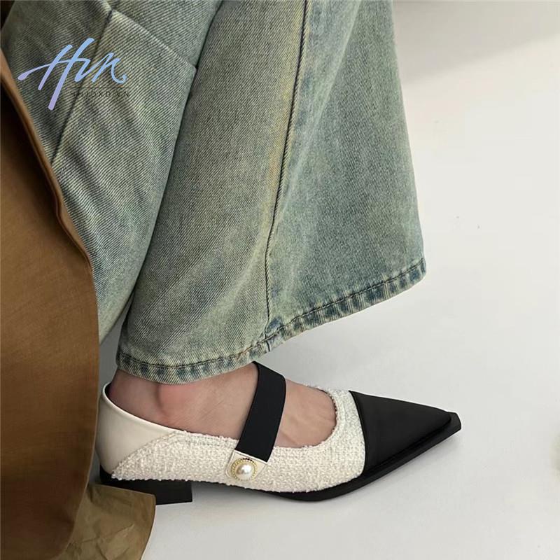 Giày Mary Jane Gót Dày Đàn Hồi Màu Sắc Phù Hợp Với Mùa Xuân Dễ Phối Đồ Phong Cách Hepburn Dành Cho Bạn Nữ