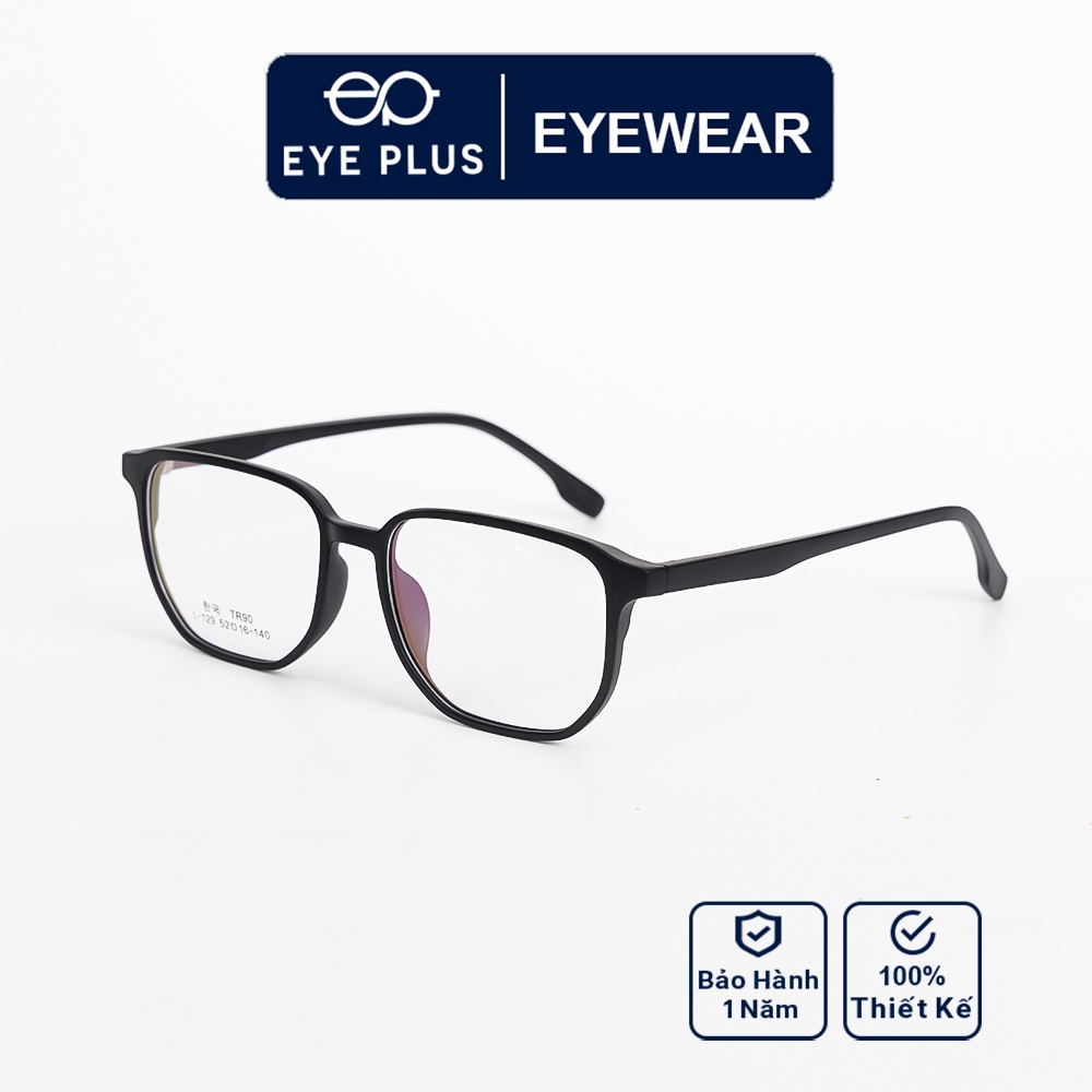 Gọng kính cận nam nữ thời trang EYE PLUS nhựa dẻo dáng vuông cạnh đa giác phong cách hàn quốc L129