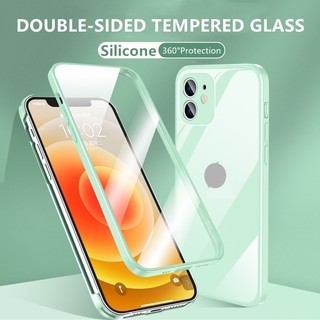 ✉360° ốp điện thoại kính cường lực hai mặt bảo vệ cho iphone 13 12 11 pro max 13 mini 13 12 pro