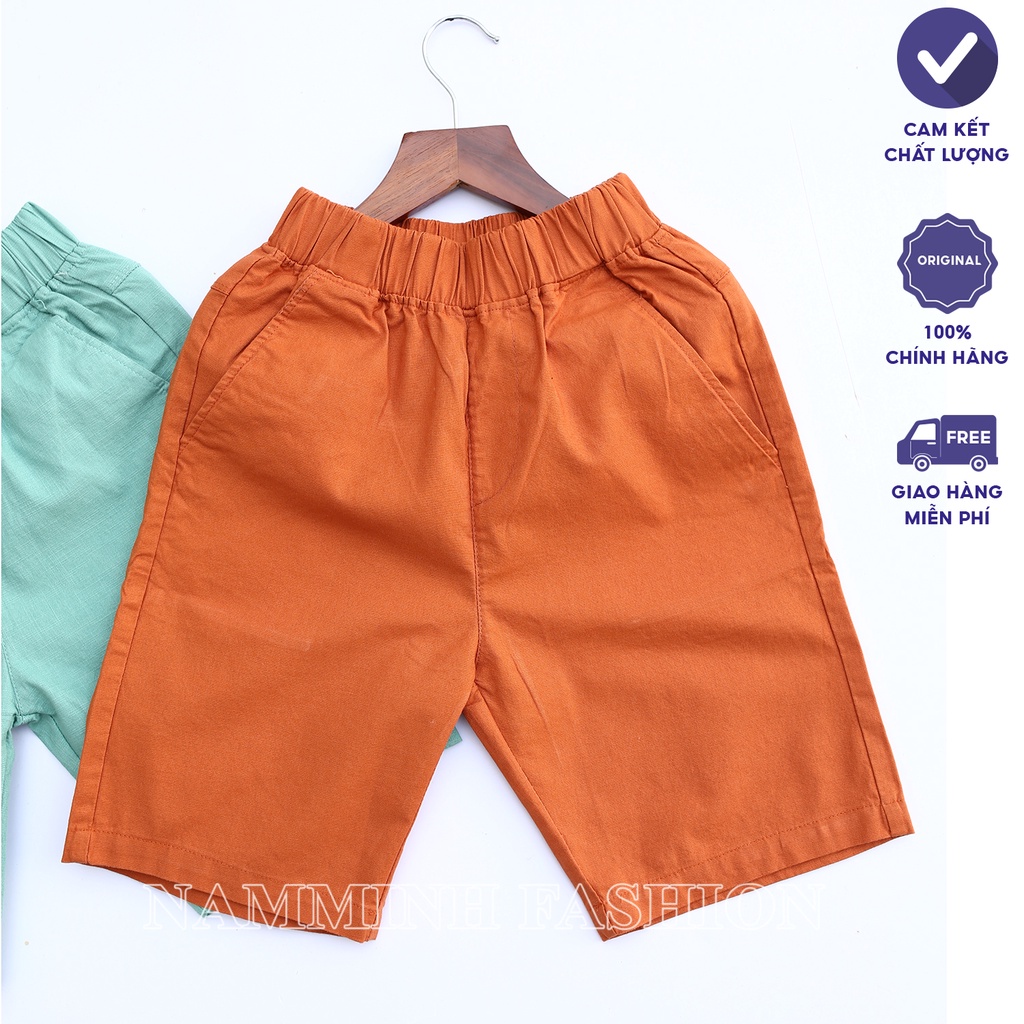 Quần Short Bé Trai Cao Cấp Size Đại Chất Vải Linen co giãn thoải mái  NM-P02