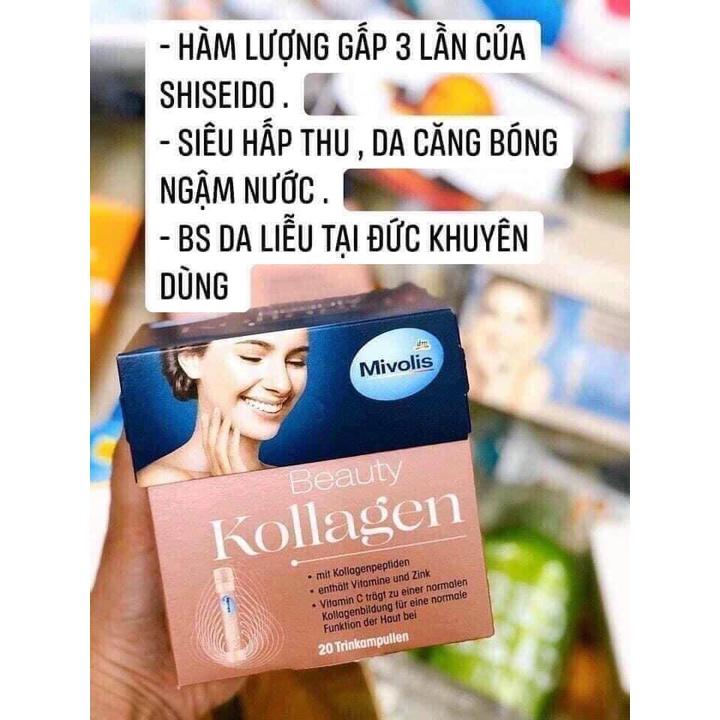 Kollagen Beauty Mivolis, Hộp 20 Ống, Hàng Đức