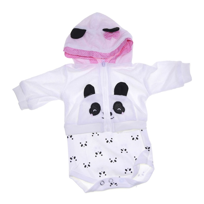 Set Đồ 4 Món Hình Gấu Trúc Kích Thước 17-18 inch Cho Búp Bê