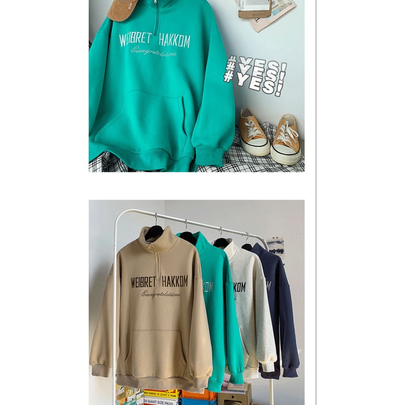 Áo Khoác polo Có Khóa Kéo Thêu Chữ Phong Cách Hàn Quốc Cho Nam