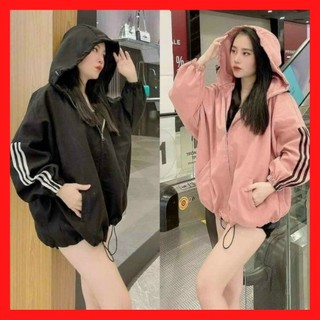 Áo khoác gió nữ kẻ sọc 5 màu thời trang kiểu dáng thể thao dễ phối đồ freesize 42-62kg
