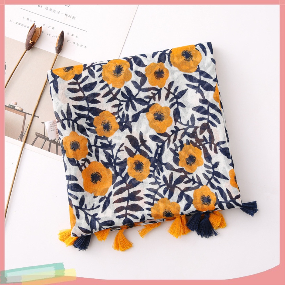 Khăn choàng cổ họa tiết hoa phong cách du mục thời trang cho nữ