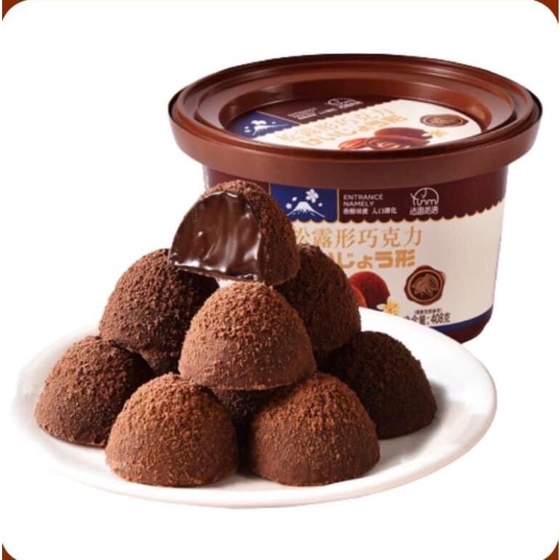 Socola đen, nama chocolate tươi phủ bột cacao hộp 408 gram khoảng 80 viên socola nguyên chất 🌞🌞🌞