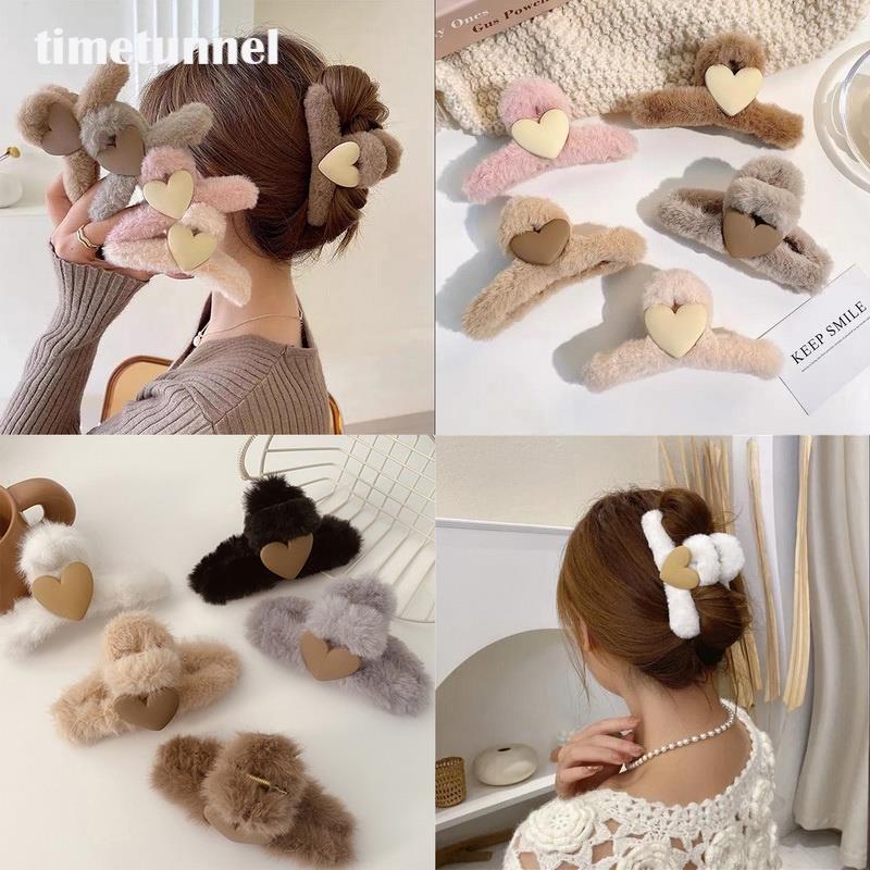 Kẹp Tóc Càng Cua Đính Lông Giả Thời Trang Thu Đông Hàn Quốc Cho Nữ timetunnel